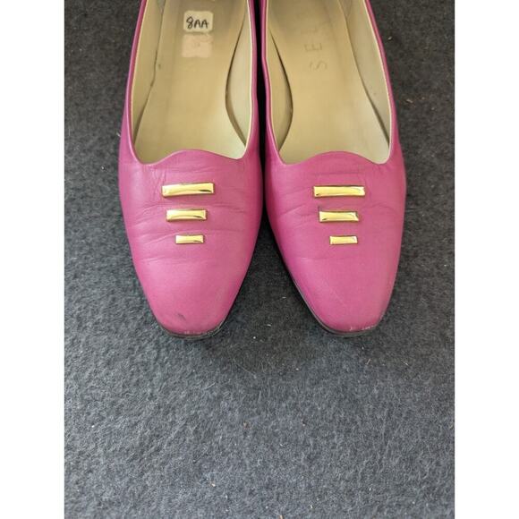 Vintage Selby Brand Ladies Pink Shoes Slip On Flat Lofers Size 8.5 AA 1980 - Picture 4 of 10